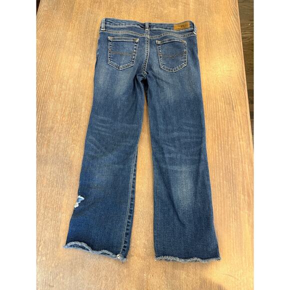 POLO RALPH LAUREN Denim Jeans Youth Girls size 14 Embroidered Floral Cropped - Picture 2 of 8